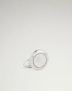 Ad Coin Hobnail Silver Cufflinks