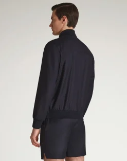 Athluxury Wool Cashmere Flannel Bomber Jacket
