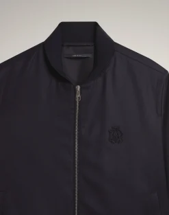 Athluxury Wool Cashmere Flannel Bomber Jacket