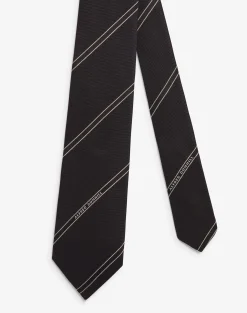 Black Selvedge Silk Woven Tie