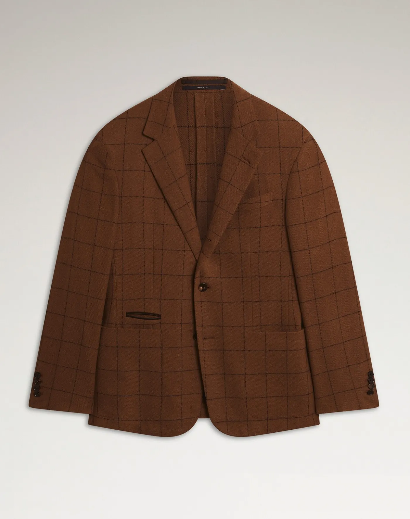 Camel Windowpane Cavendish Single Breasted Sports Coat