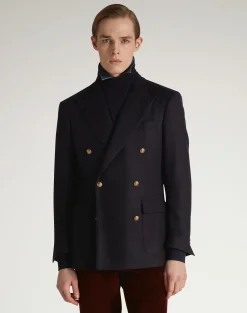 Cashmere Bourdon Double Breasted Sports Coat