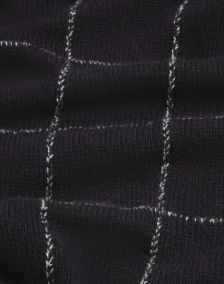 Cashmere Check Intarsia High Neck Jumper