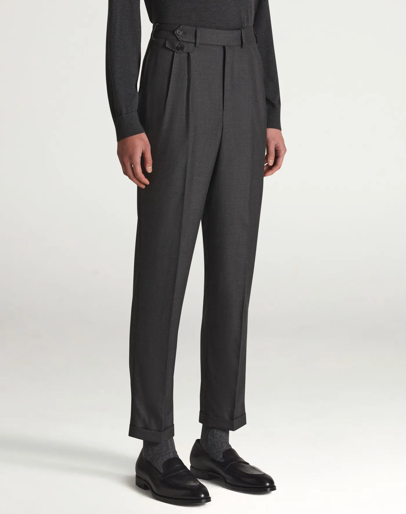 Cashmere Double Pleated Trousers
