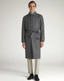 Cashmere Houndstooth Check Balmacaan
