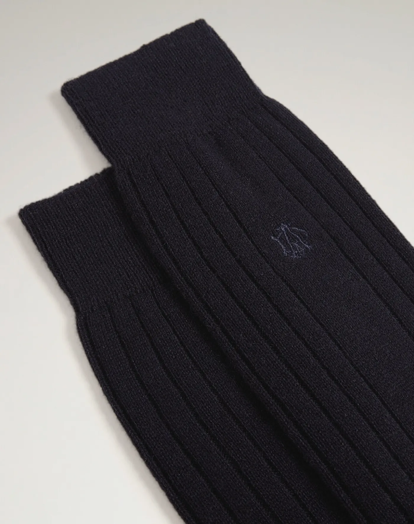 Cashmere Ribbed Cypher Embroidered Sock