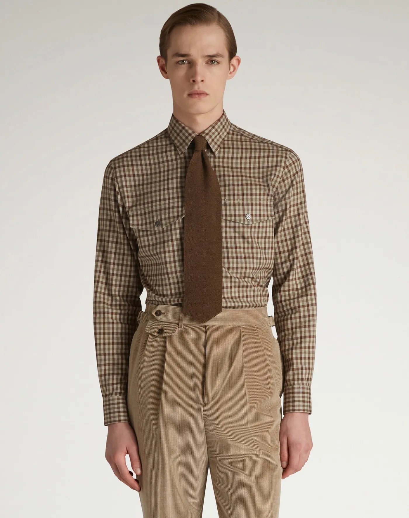 Cotton Cashmere Gun Club Check Shirt