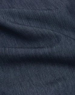Cotton Cashmere Chambray Long Sleeve Point Collar Shirt