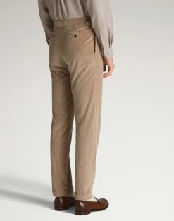 Cotton Cashmere Corduroy Double Pleated Trousers