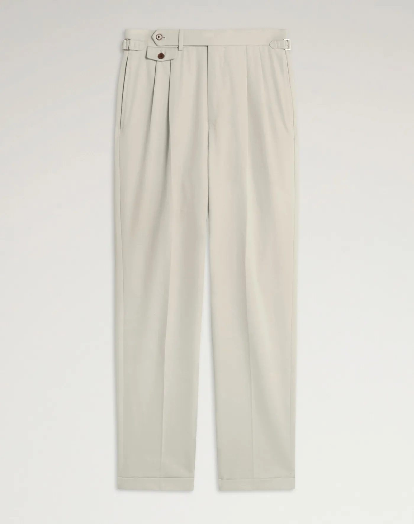Cotton Cashmere Double Pleated Trousers