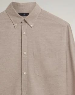 Cotton Cashmere Long Sleeve Button Down Shirt