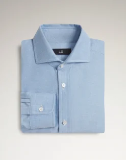 Cotton Cashmere Oxford Long Sleeve Spread Collar Shirt