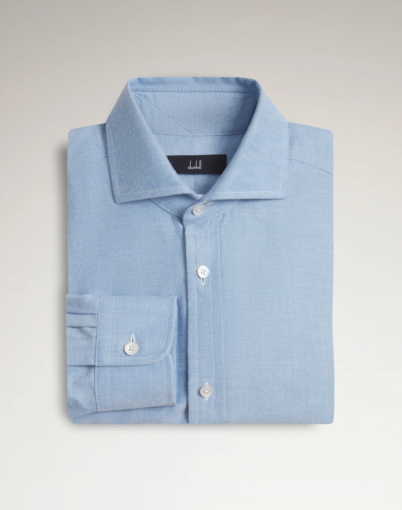Cotton Cashmere Oxford Long Sleeve Spread Collar Shirt