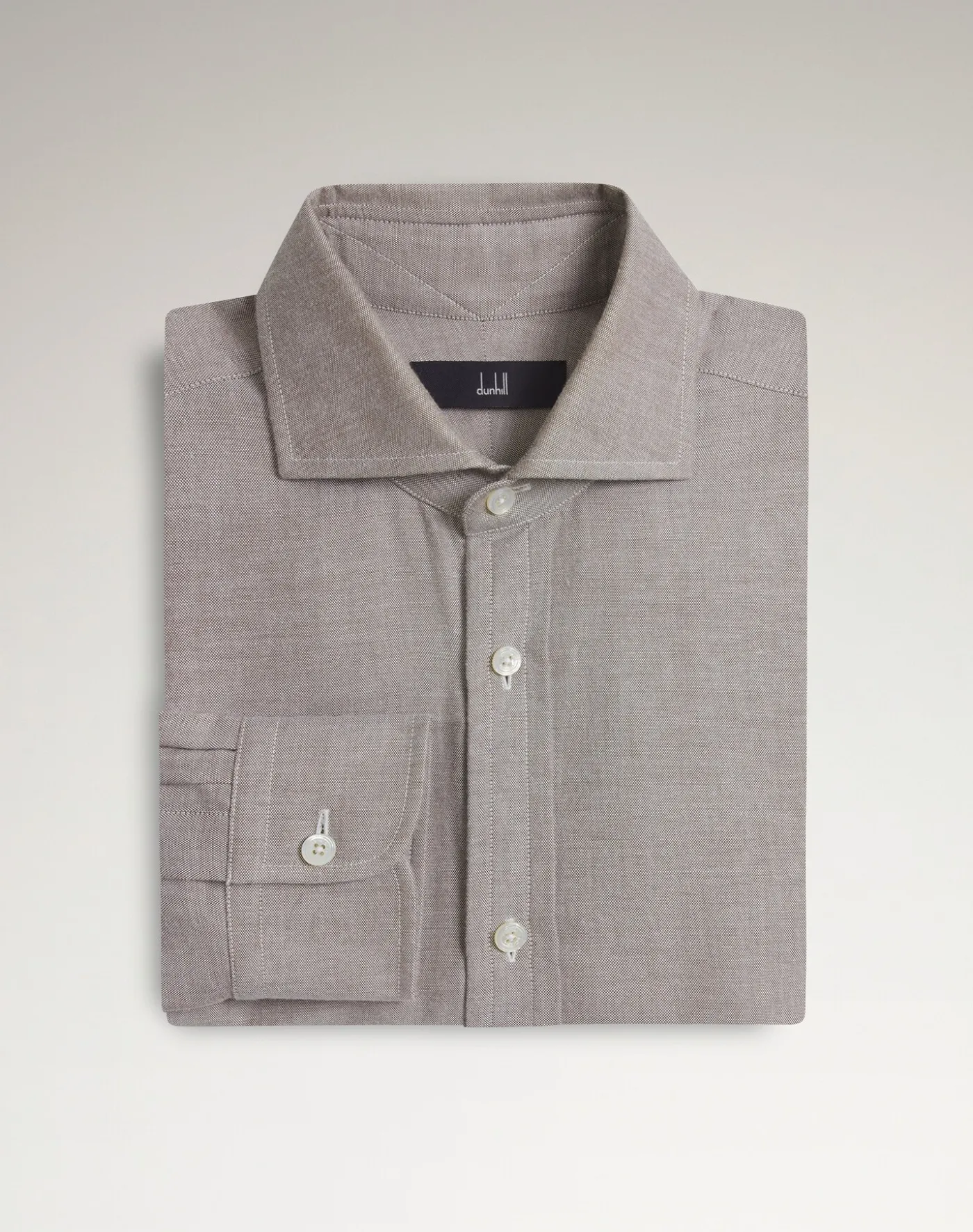 Cotton Cashmere Oxford Long Sleeve Spread Collar Shirt