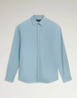 Cotton Cashmere Oxford Long Sleeve Point Collar Shirt