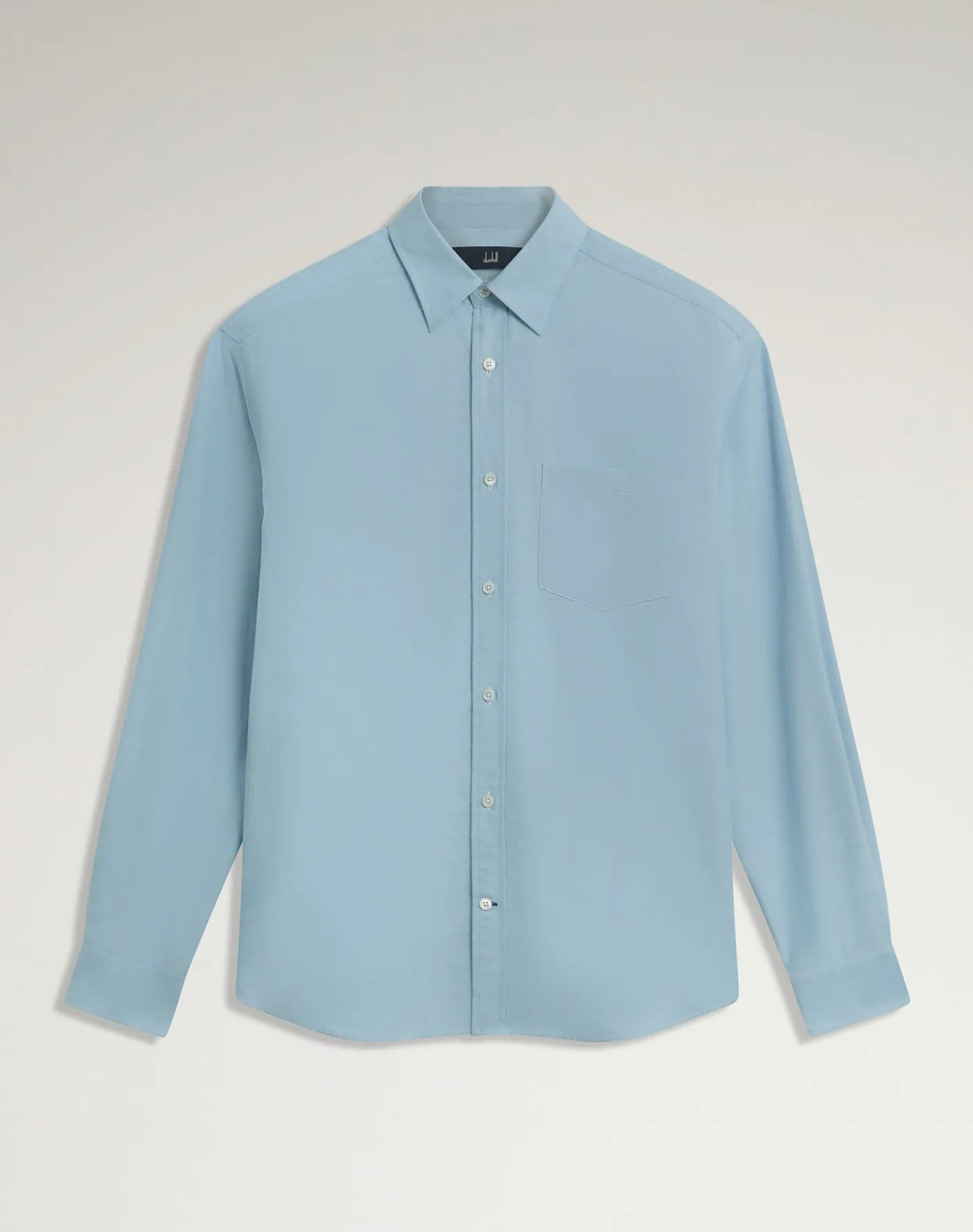 Cotton Cashmere Oxford Long Sleeve Point Collar Shirt