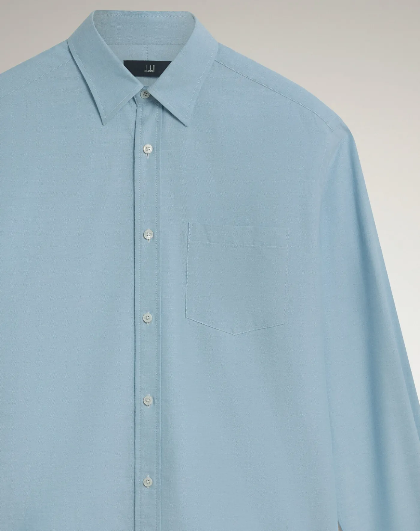 Cotton Cashmere Oxford Long Sleeve Point Collar Shirt