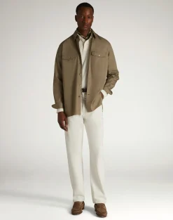 Cotton Gaberdine Garment Washed Shirt