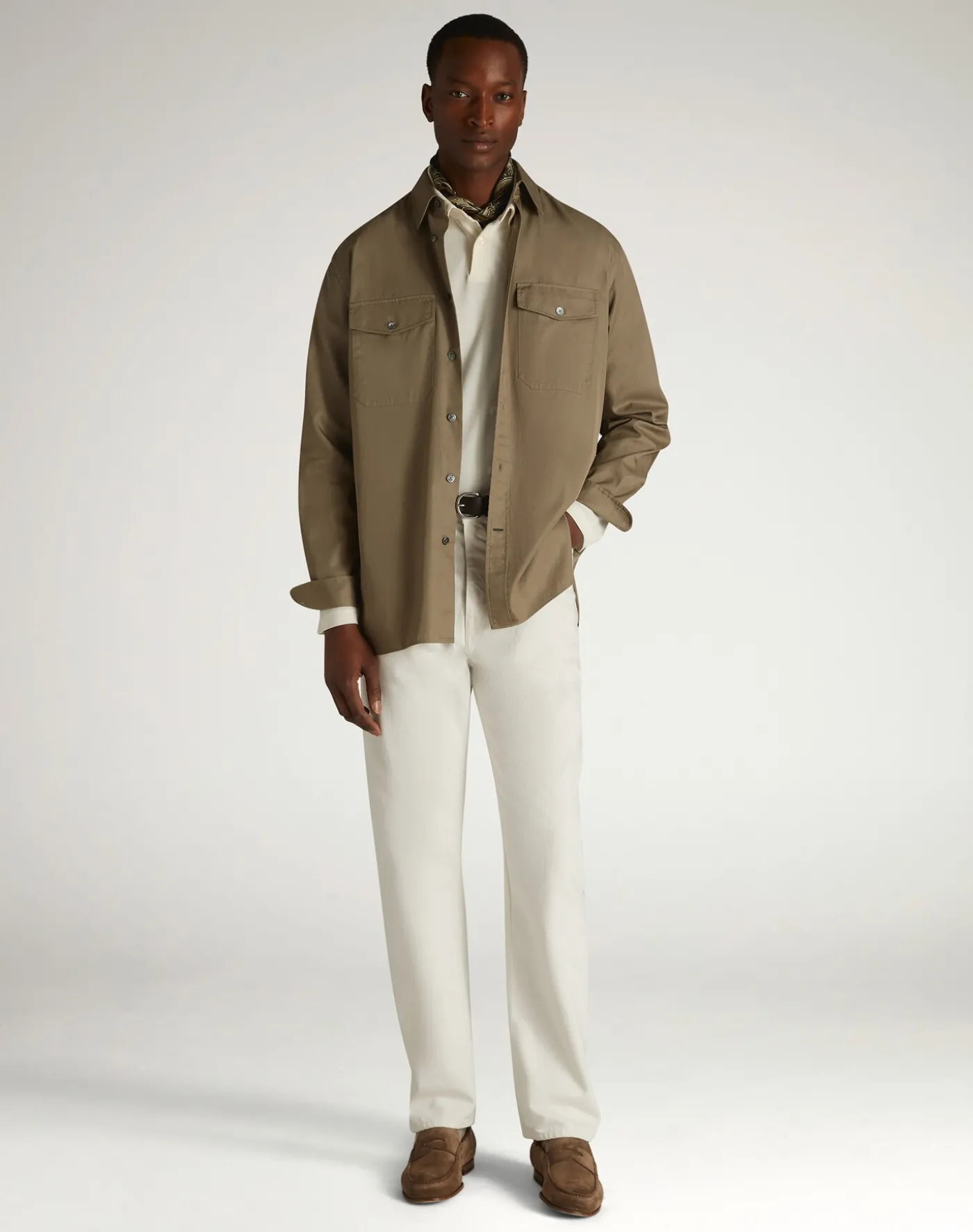 Cotton Gaberdine Garment Washed Shirt