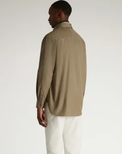 Cotton Gaberdine Garment Washed Shirt