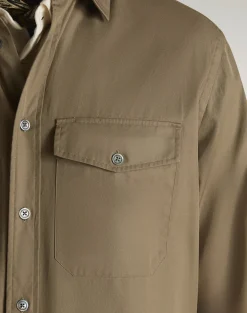 Cotton Gaberdine Garment Washed Shirt