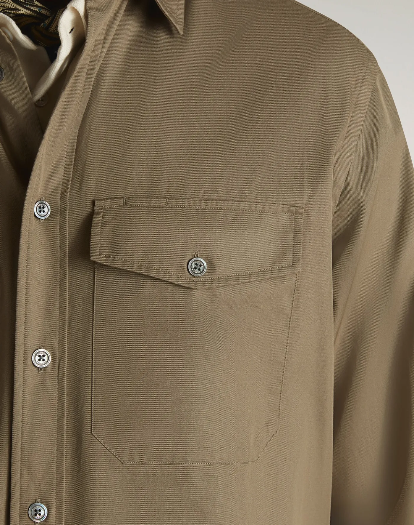 Cotton Gaberdine Garment Washed Shirt