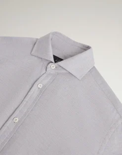 Cotton Long Sleeve Spread Collar Shirt