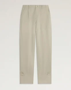 Cotton Micro Herringbone Single Pleat Tapered Chinos