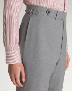 Cotton Silk Flat Front Trousers