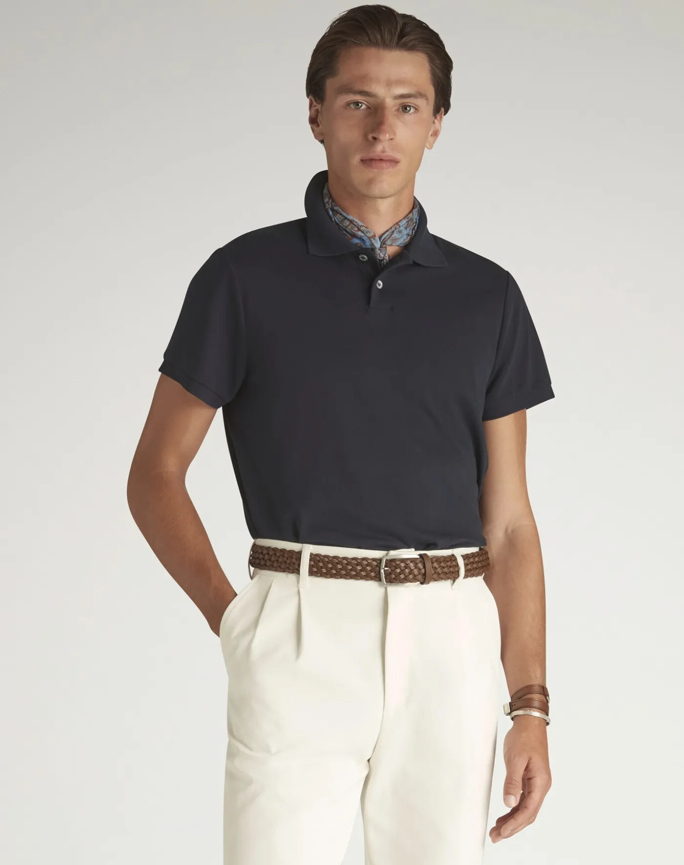 Cotton Silk Pique Short Sleeve Polo
