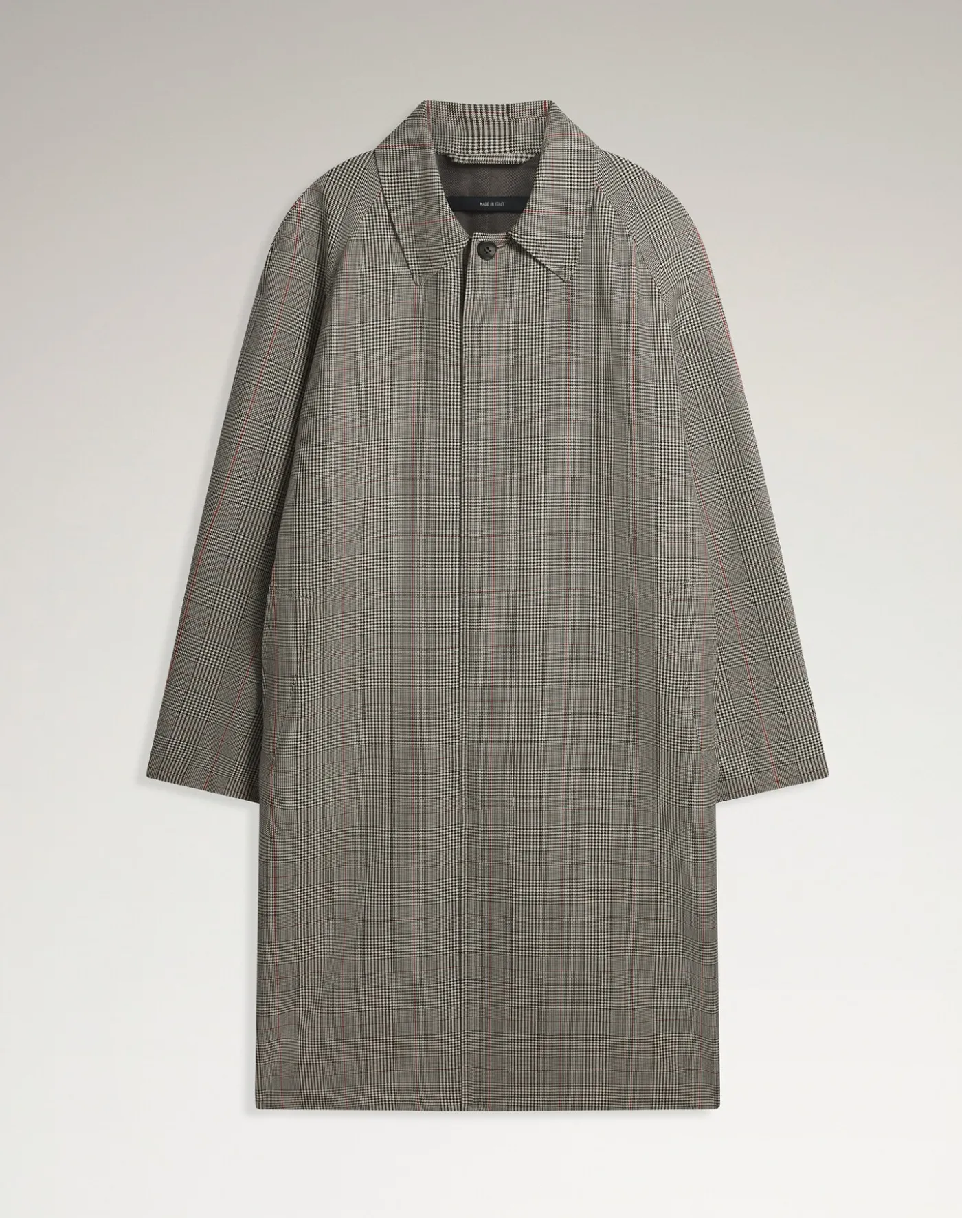 Cotton Silk Prince Of Wales Check Car Coat