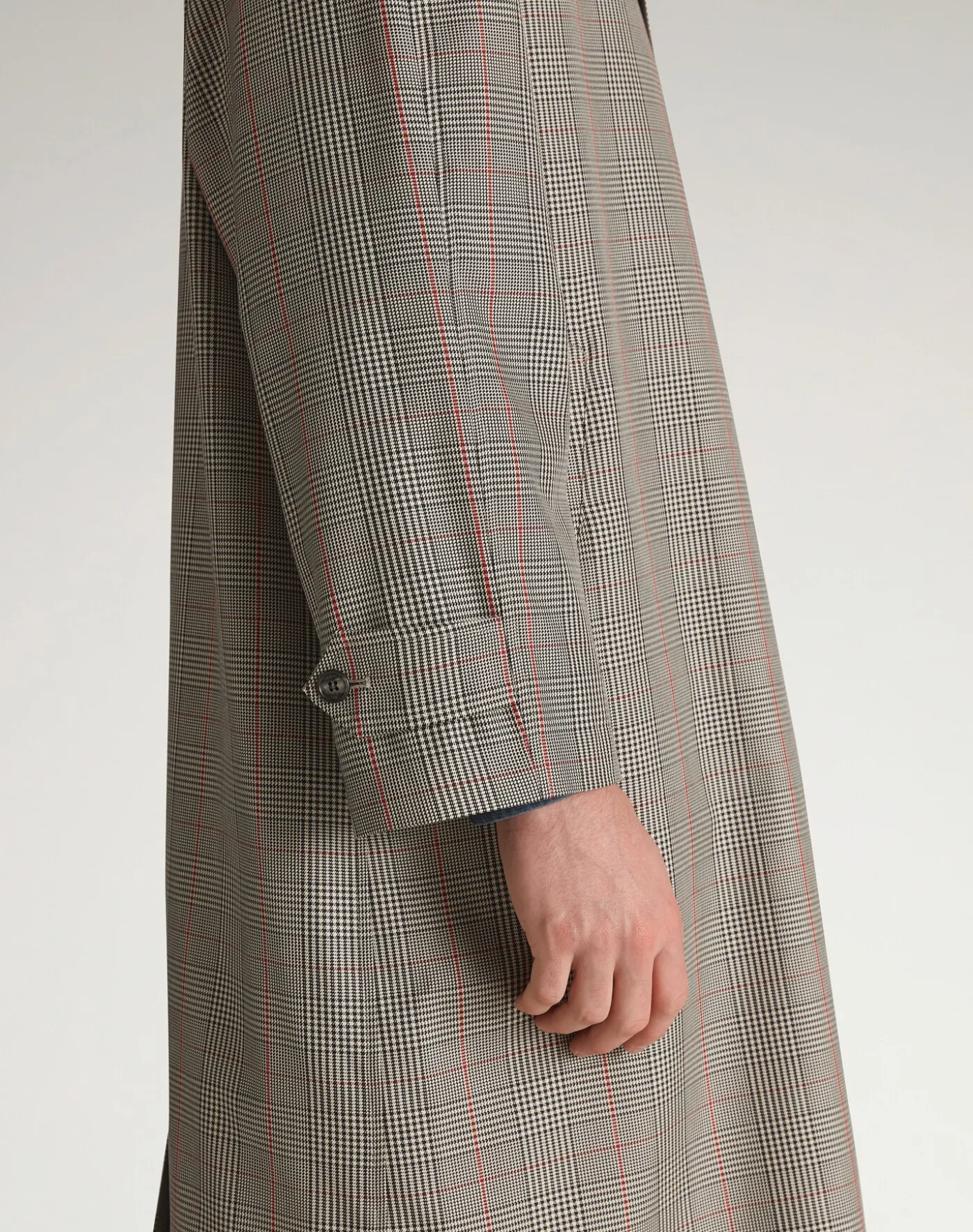 Cotton Silk Prince Of Wales Check Car Coat