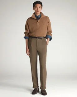 English Rib Cashmere 1/4 Button Jumper