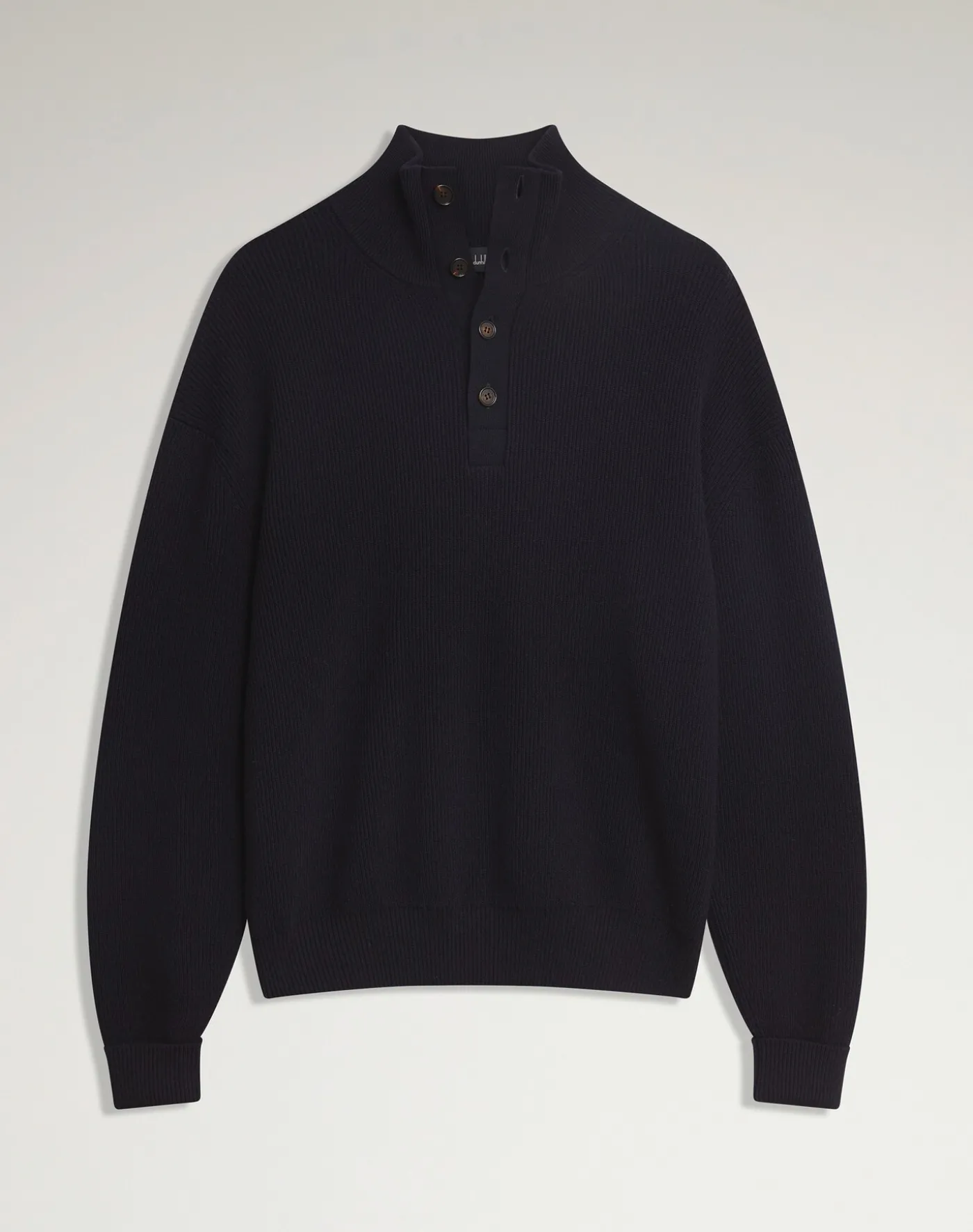 English Rib Cashmere 1/4 Button Jumper