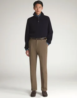 English Rib Cashmere 1/4 Button Jumper