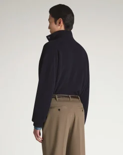 English Rib Cashmere 1/4 Button Jumper