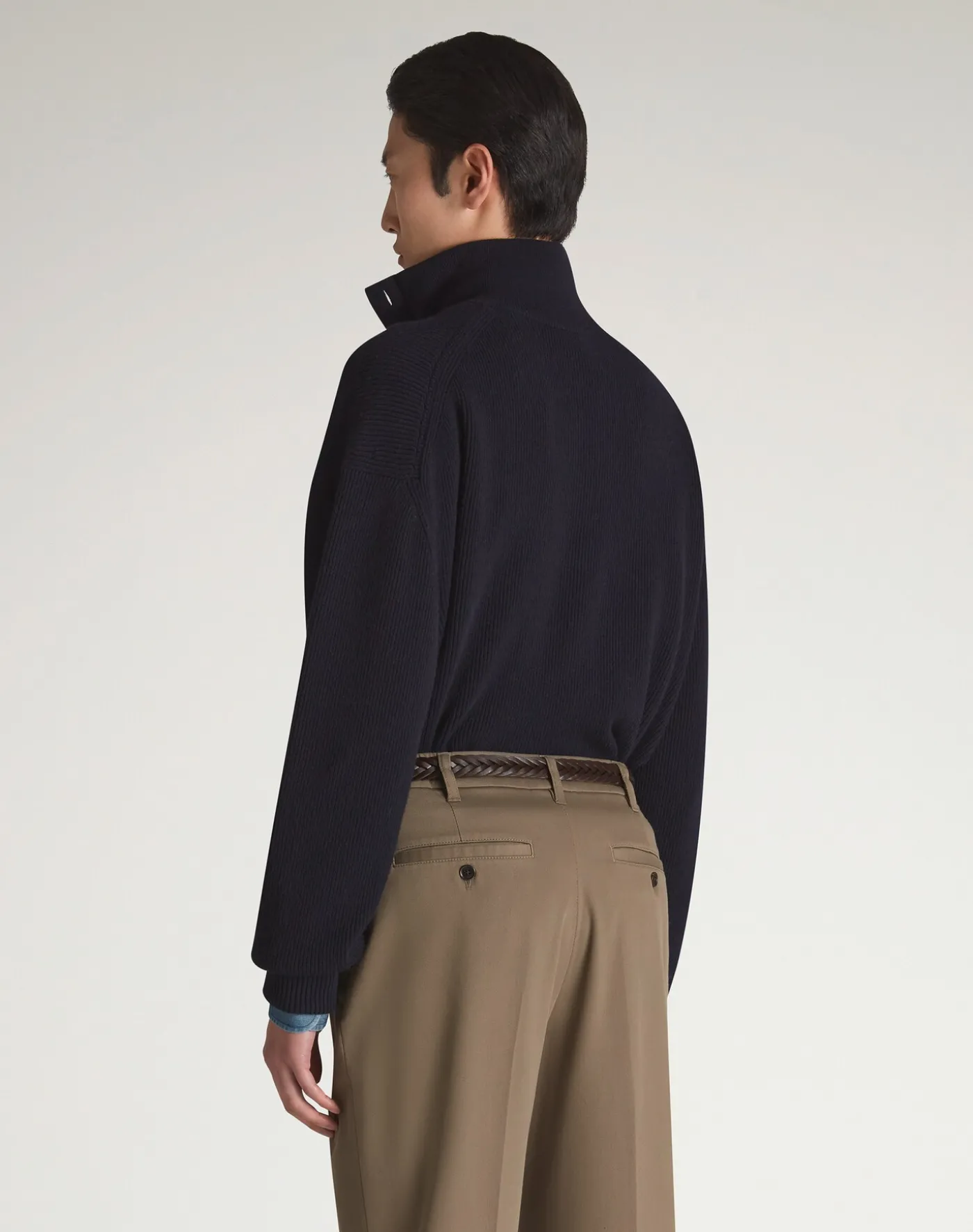 English Rib Cashmere 1/4 Button Jumper