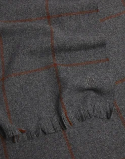 Escorial Wool Windowpane Check Scarf