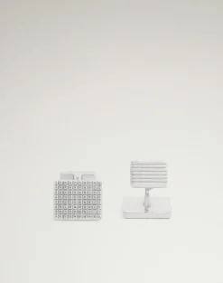 Hobnail And Reed Tile Cufflinks