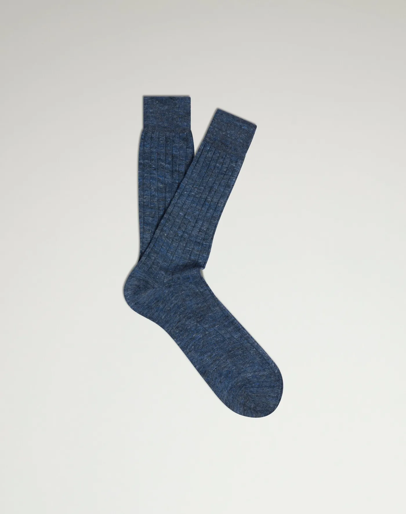 Linen Blend Melange Ribbed Sock