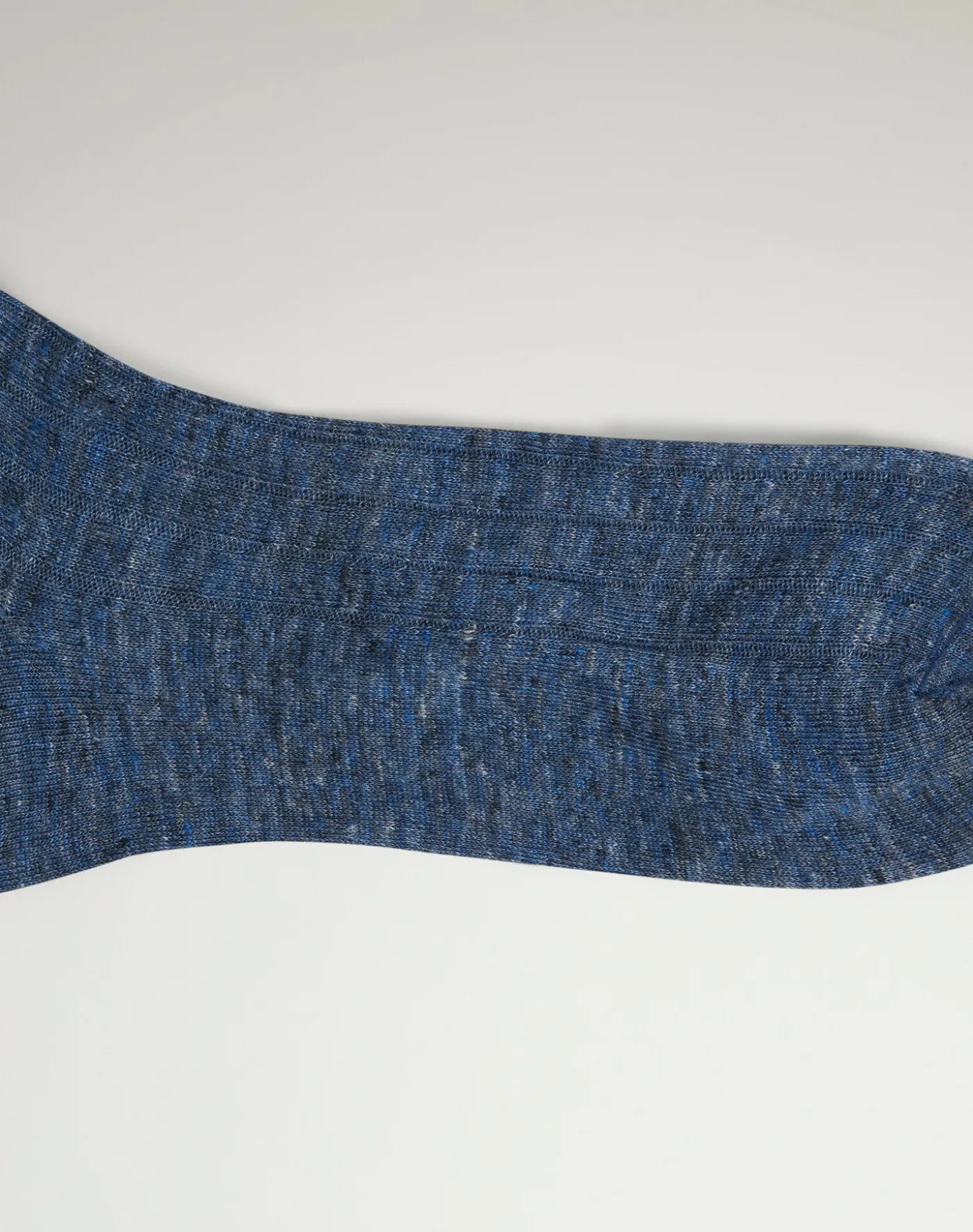 Linen Blend Melange Ribbed Sock
