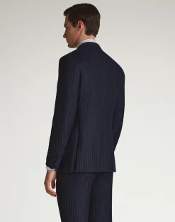 Merino Wool Chalkstripe Bourdon Single Breasted Jacket