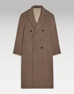 Merino Wool Double Face Double Breasted Top Coat