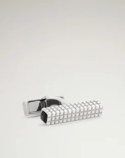 Onyx Hobnail Ingot Cufflinks