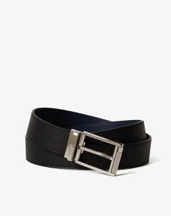 Reversible 35mm Rectangular Roller Grain Leather Belt