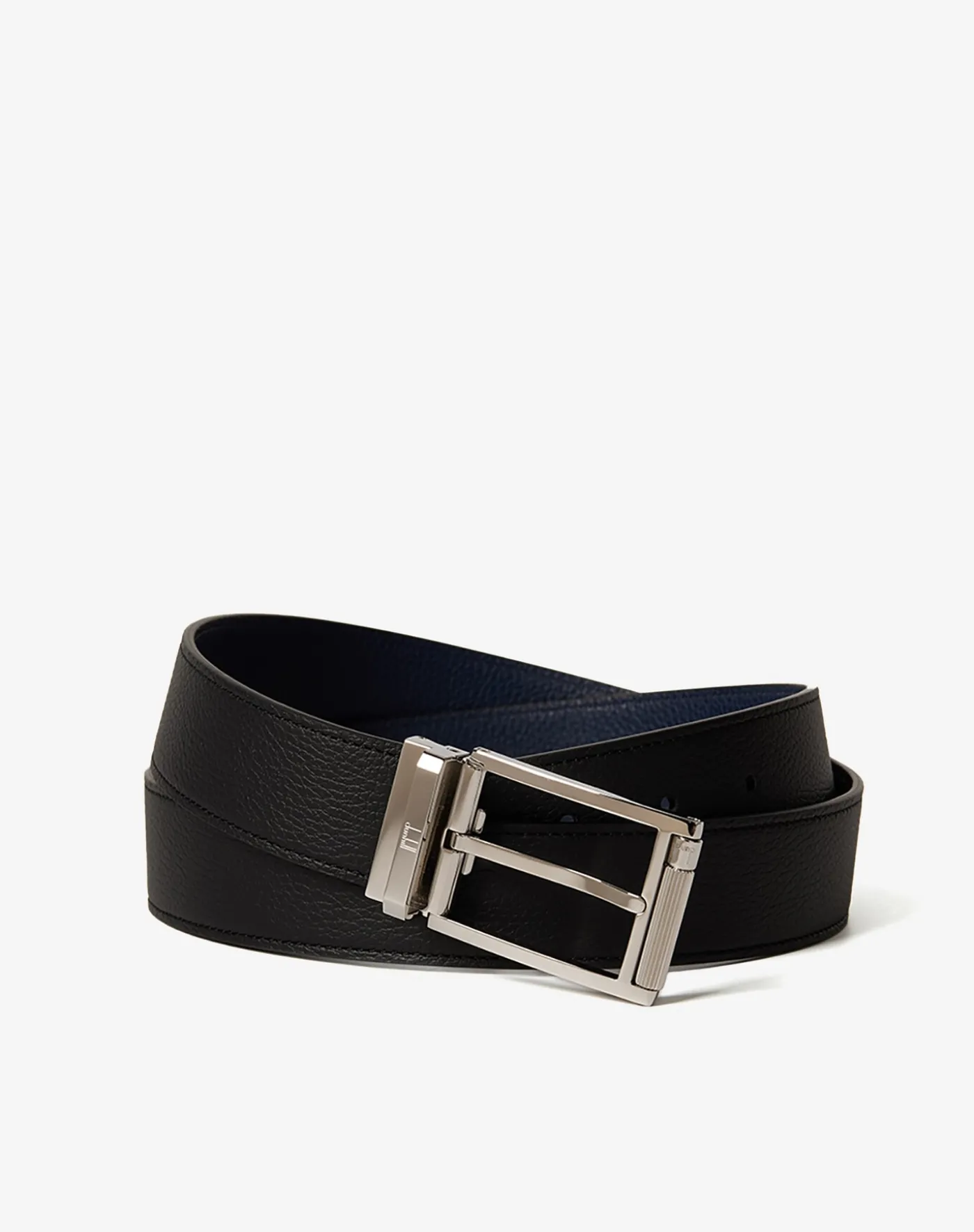 Reversible 35mm Rectangular Roller Grain Leather Belt