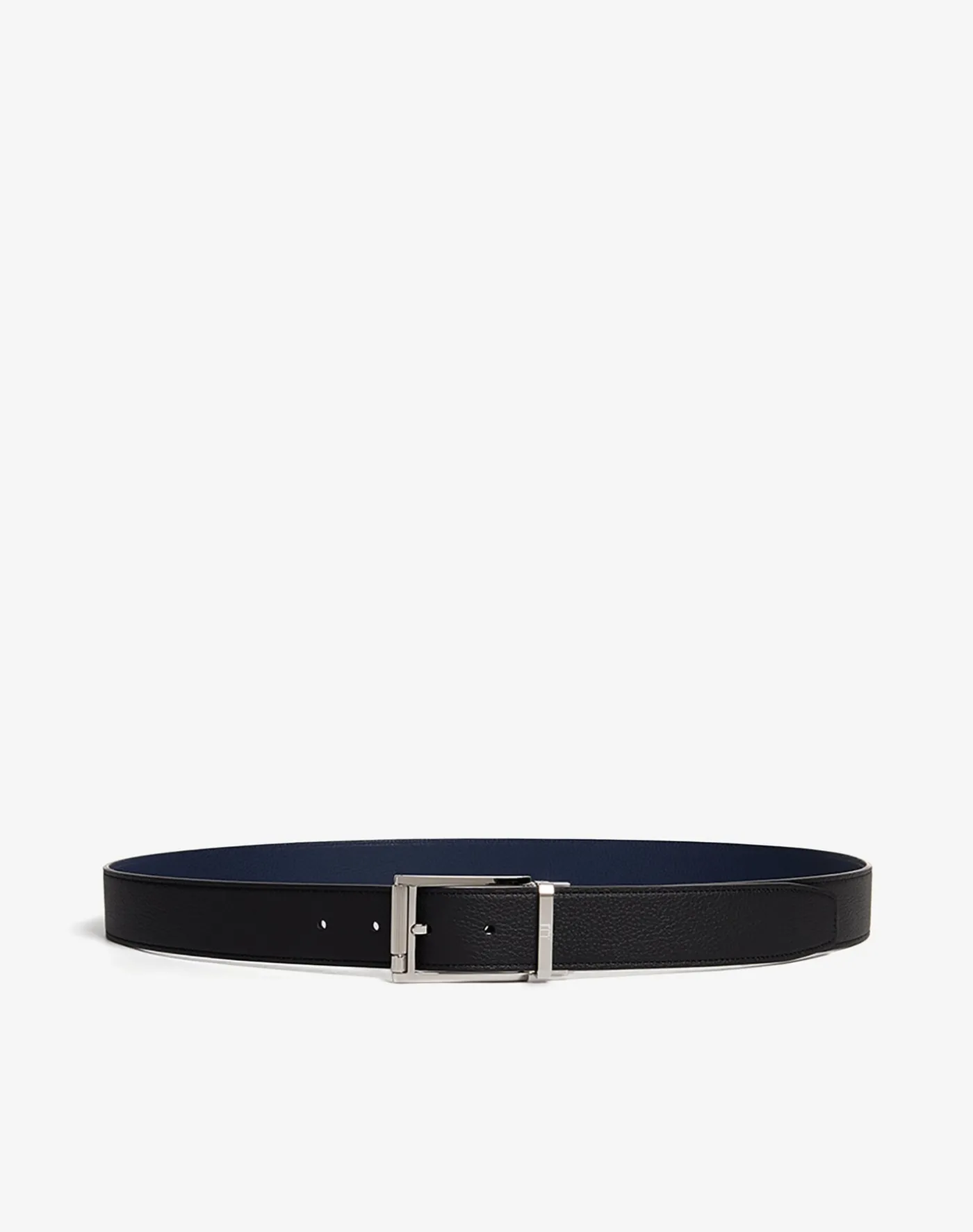 Reversible 35mm Rectangular Roller Grain Leather Belt