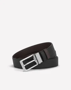 Reversible 30Mm Rounded Facet Buckle Chassis Leather Belt