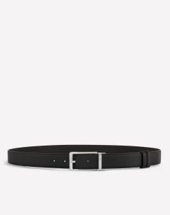 Reversible 30Mm Rounded Facet Buckle Chassis Leather Belt