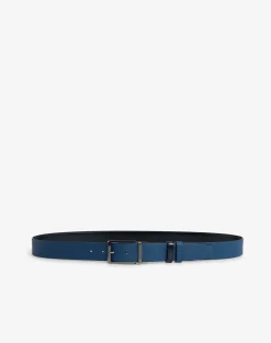 Reversible 35mm Rounded Roller Buckle Smooth Leather Belt